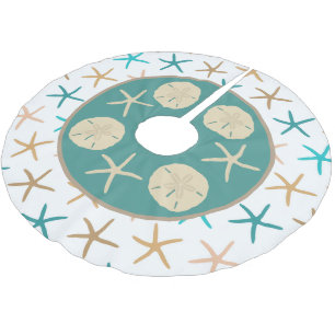 Cute beach starfish and sand dollars tree skirt