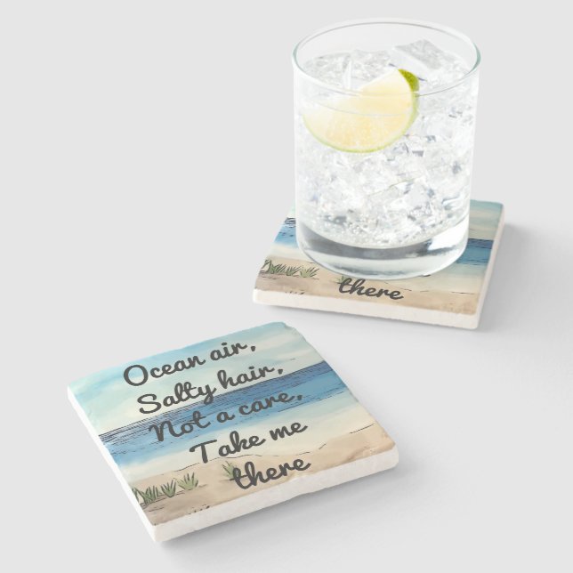 Cute Beach Stone Coaster (Side)