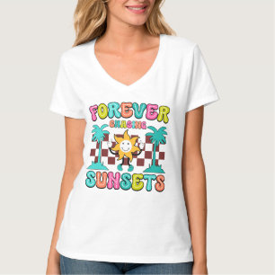 Cute beach sunsets word art T-Shirt