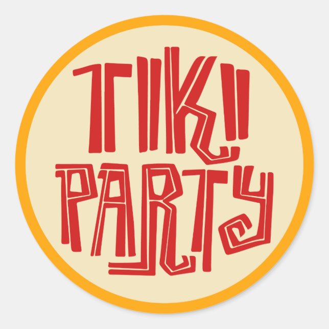 Cute beach tiki party sticker (Front)
