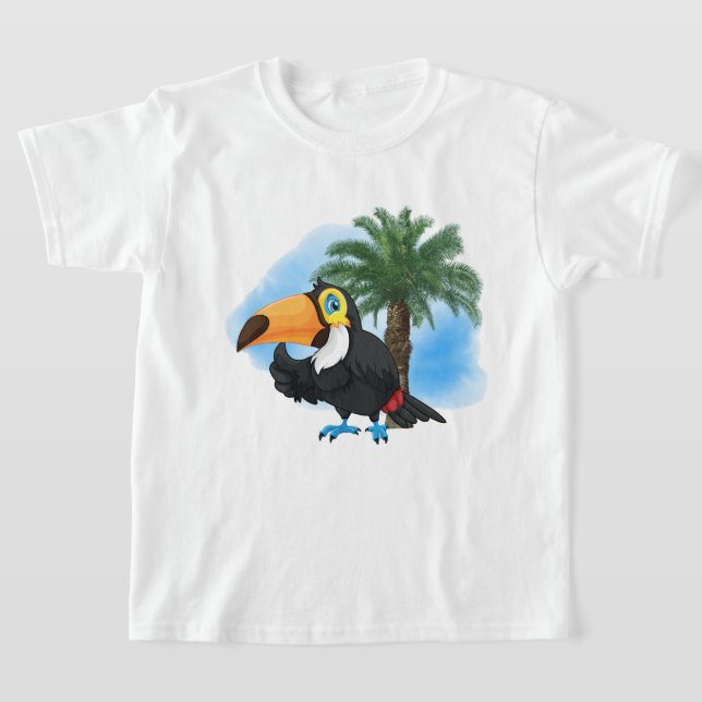 cute beach toucan kids unisex T-Shirt (Laydown)