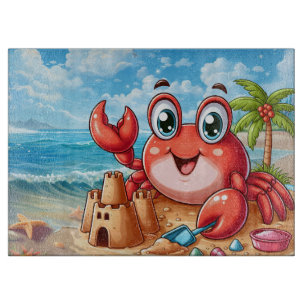 Cute beach watermelon crab  cutting board