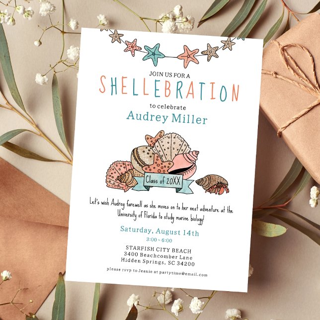 Cute Beachy Graduate Going Away Farewell Party  Invitation (Creator Uploaded)