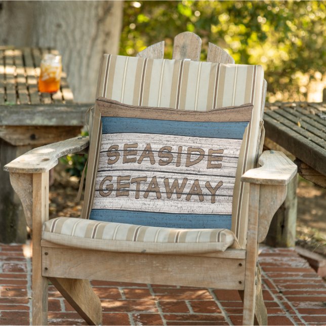 Cute Beachy Seaside Summer Quote Art Cushion (Chair)