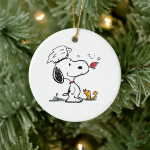 Cute Beagle Astronaut Cartoon Illustration Ceramic Tree Decoration
