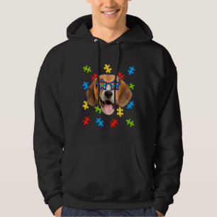 Cute Beagle Autism Puzzle Sunglasses Puppies Owner Hoodie