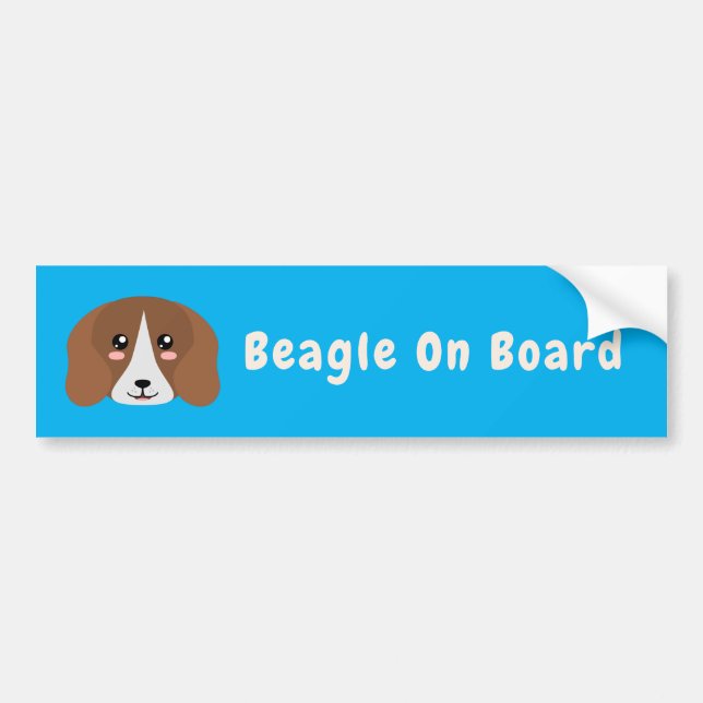 Cute Beagle Bumper Sticker (Front)