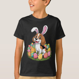 Cute Beagle Bunny Ears Easter Egg Hunt Happy Easte T-Shirt