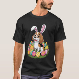 Cute Beagle Bunny Ears Easter Egg Hunt Happy Easte T-Shirt