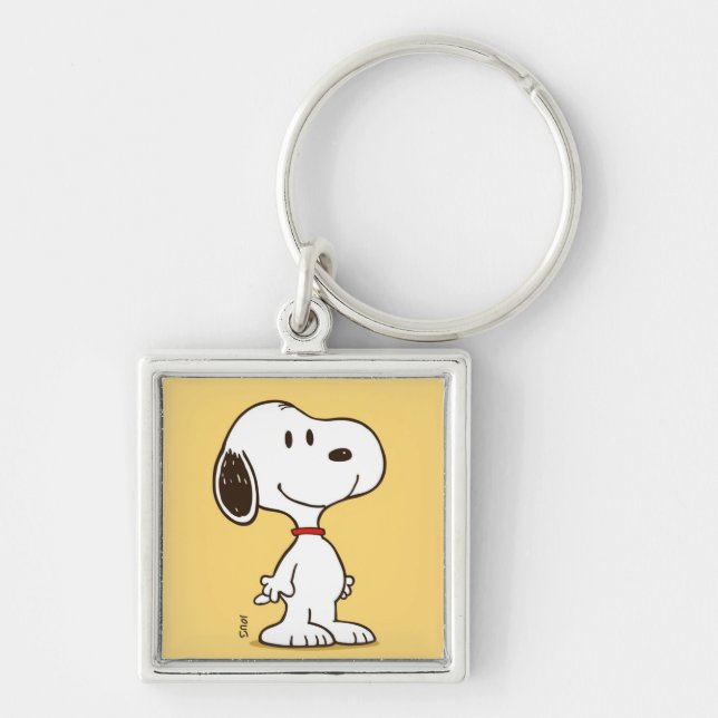 Cute Beagle Cartoon Character Illustration Key Ring (Front)