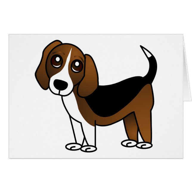 Cute Beagle Cartoon Dog (Front Horizontal)