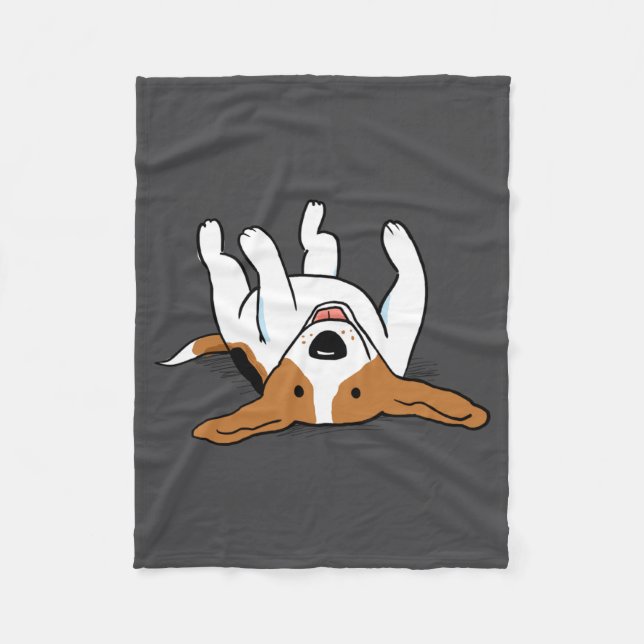 Cute Beagle Cartoon Dog  Fleece Blanket (Front)