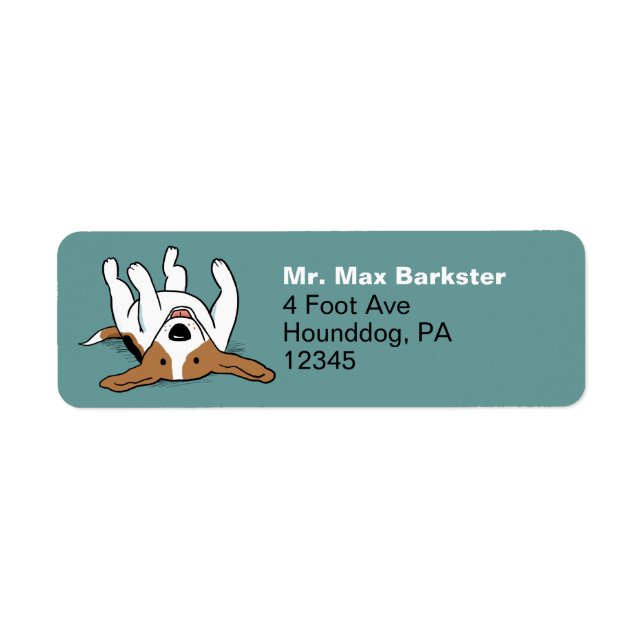 Cute Beagle Cartoon Dog Return Address (Front)