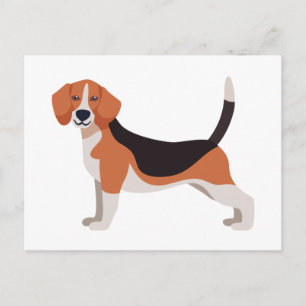 Cute Beagle Cartoon Puppy Dog Hello Miss You Postcard