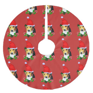 Cute Beagle Christmas Merry Brushed Polyester Tree Skirt