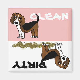 Cute Beagle Clean Dirty Dishwasher Magnet