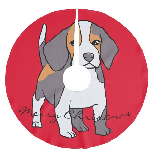 Cute Beagle Dog Breed Thunder_Cove  Brushed Polyester Tree Skirt (Front)