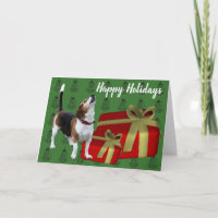 Cute Beagle Dog Christmas Holiday Card