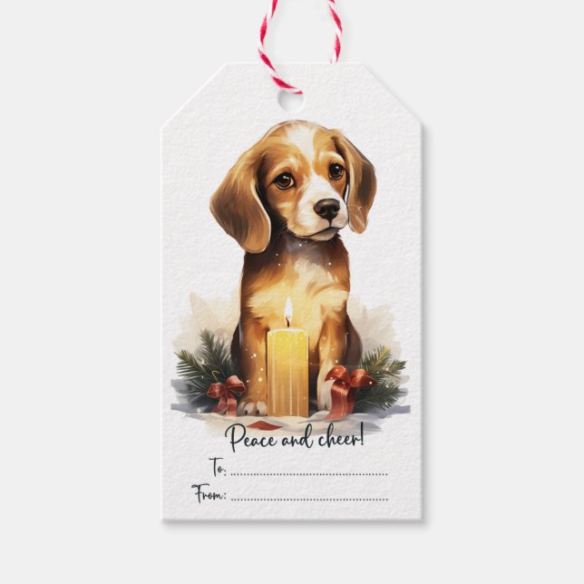 Cute Beagle Dog   Gift Tags (Front)