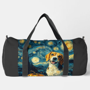 Cute beagle Dog Halloween Jack O Lantern Pumpkin F Duffle Bag