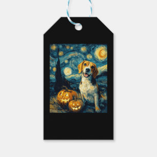 Cute beagle Dog Halloween Jack O Lantern Pumpkin F Gift Tags