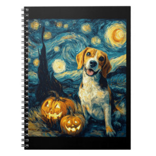 Cute beagle Dog Halloween Jack O Lantern Pumpkin F Notebook