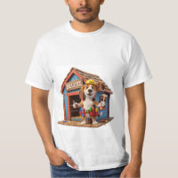 Cute Beagle Dog House Repair Month