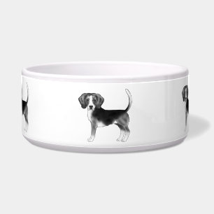 Cute Beagle Dog Illustration In Black And White
