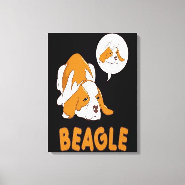 Cute Beagle Dog Is Lying Canvas Print (Front)