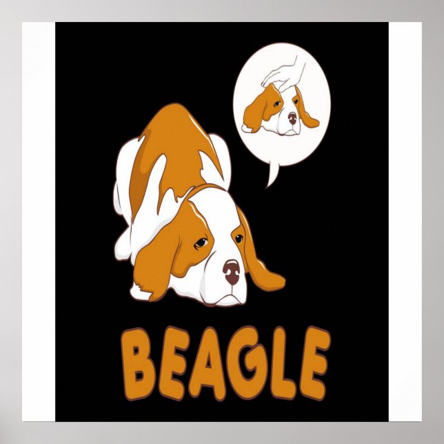 Cute Beagle Dog Is Lying Poster (Front)