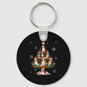 Cute Beagle Dog Lovers Christmas Tree Lights Xmas Key Ring