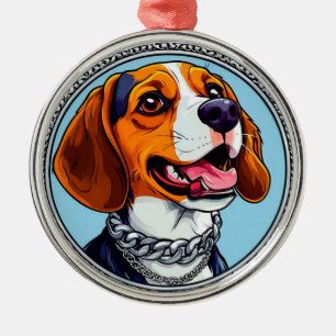 Cute beagle Dog Metal Tree Decoration