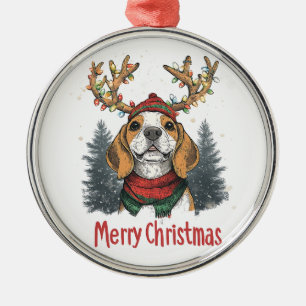 Cute Beagle Dog Metal Tree Decoration