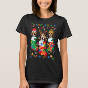Cute Beagle Dog Puppy Christmas Socks Xmas T-Shirt