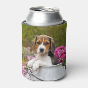 Cute Beagle Dog Puppy in a Milk Churn Funny - Can Cooler