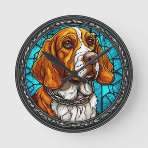 Cute Beagle dog Round Clock