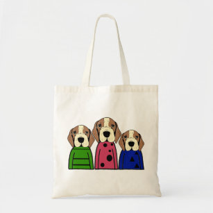Cute beagle family dog tote bag