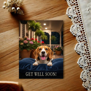 Cute Beagle Get Well Postcard