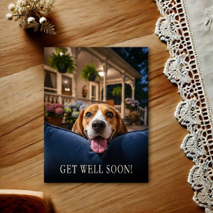 Cute Beagle Get Well Postcard