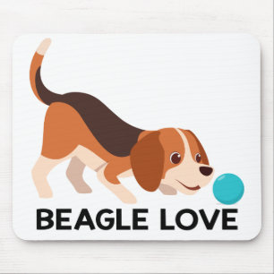 Cute Beagle Gift Funny Cartoon Puppy Dog Lover Mouse Mat