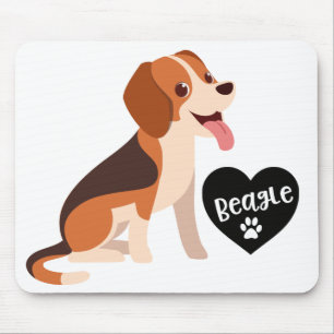 Cute Beagle Gift Funny Cartoon Puppy Dog Lover Mouse Mat