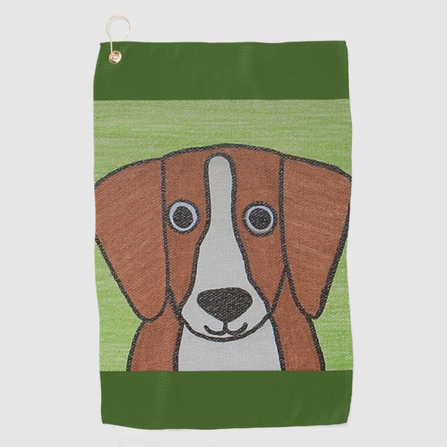 Cute Beagle Golf Towel (Front)