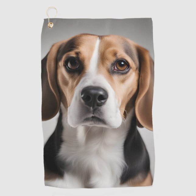 Cute Beagle Golf Towel (Front)