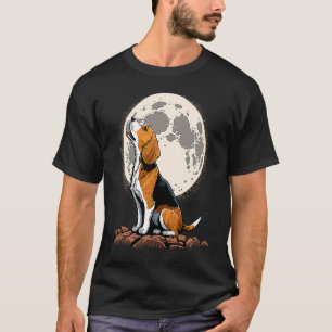 Cute Beagle Howling at the Moon Beagle Mum T-Shirt