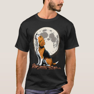 Cute Beagle Howling at the Moon Beagle Mum T-Shirt