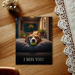 Cute Beagle I Miss You Postcard