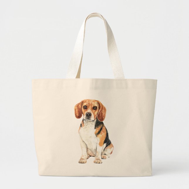 Cute Beagle Lover Gift Puppy Dog  Large Tote Bag (Front)