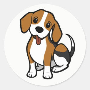 Cute Beagle Lover Puppy Dog Cartoon Love Beagles Classic Round Sticker