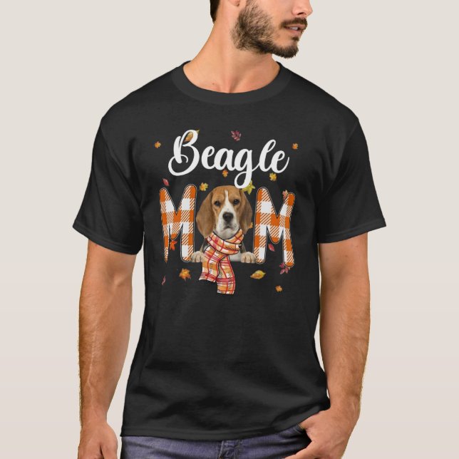 Cute Beagle Mom Fall Maple Dog Mom - Maple Mom_1 T-Shirt (Front)