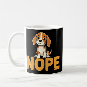 Cute Beagle Nope Funny Lazy Dog Design Coffee Mug